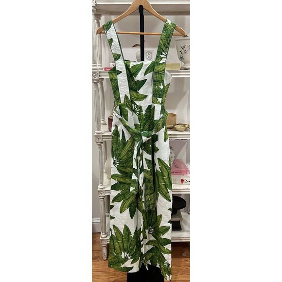Farm Rio Palm Fan Off White Jumpsuit Size XS in Linen - Picture 4 of 5